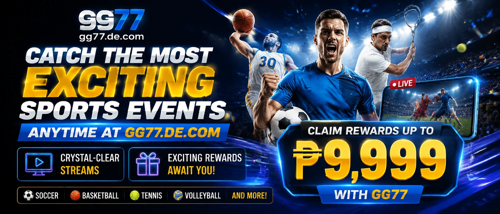 GG77 homepage visual for Filipino players