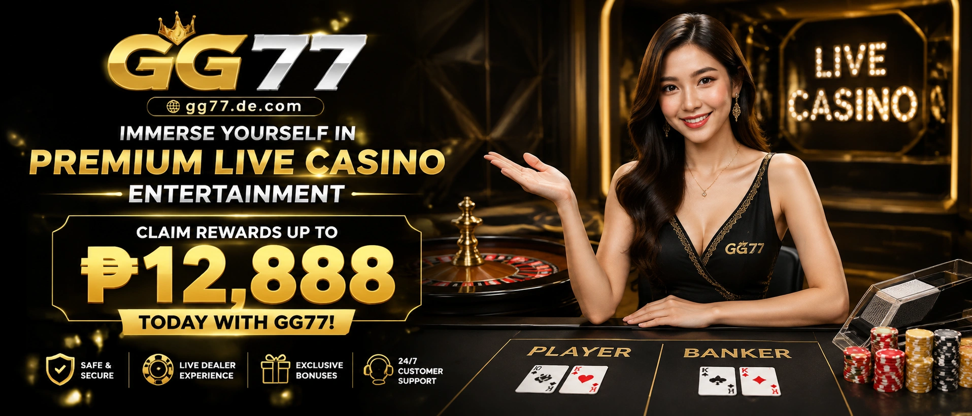 GG77 mobile live casino preview